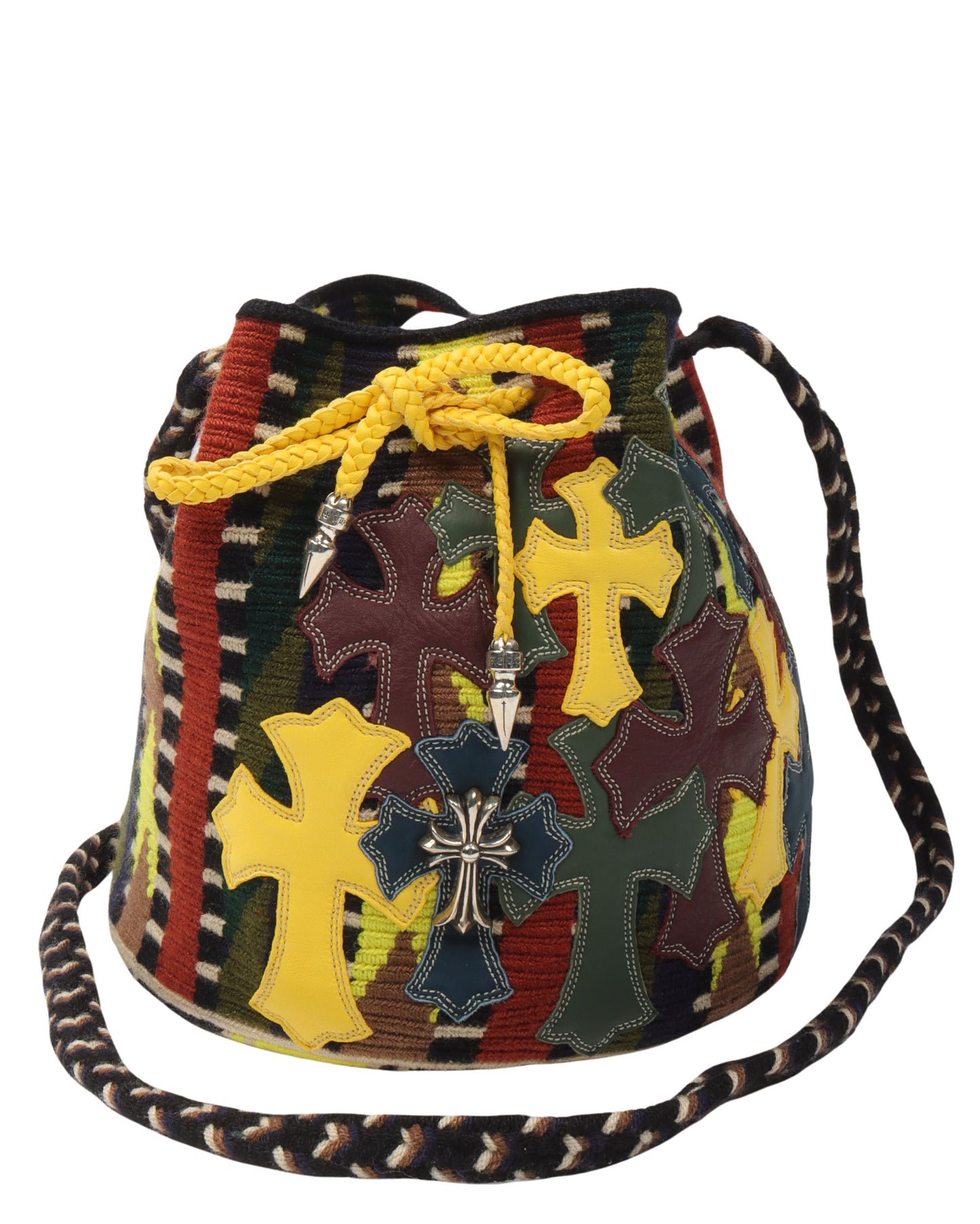 Guanabana Silver Embellished Cross Patch Bag