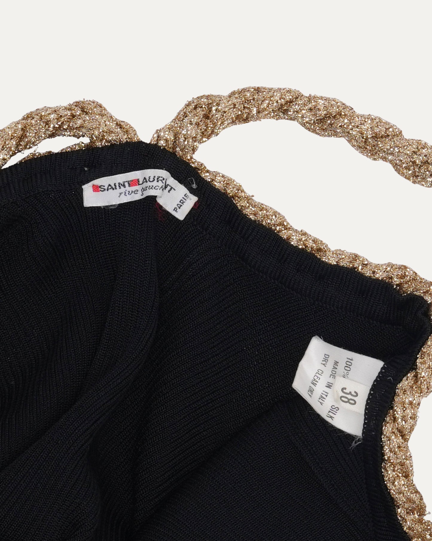Rive Gauche Tank Top With Braided Gold Trim