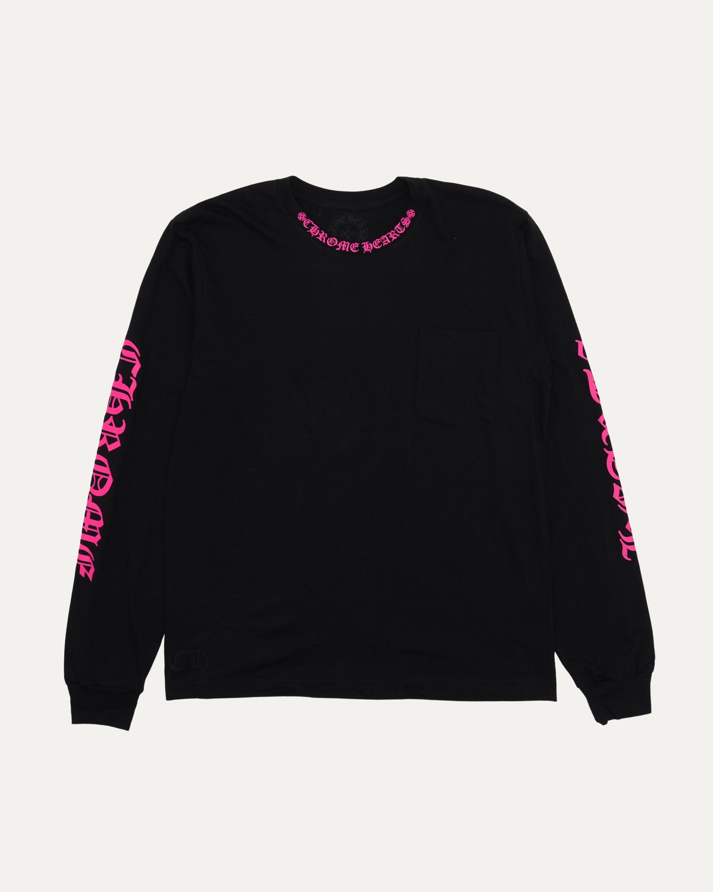 Neck Logo Long Sleeve Pocket T-Shirt