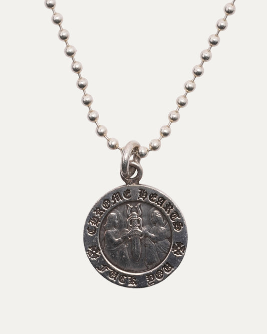 Angel Medallion Pendant on Ball Chain