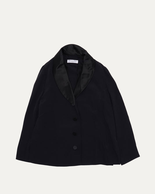 Fall 2013 Haute Couture Custom Silk Jacket with Draped Satin Collar