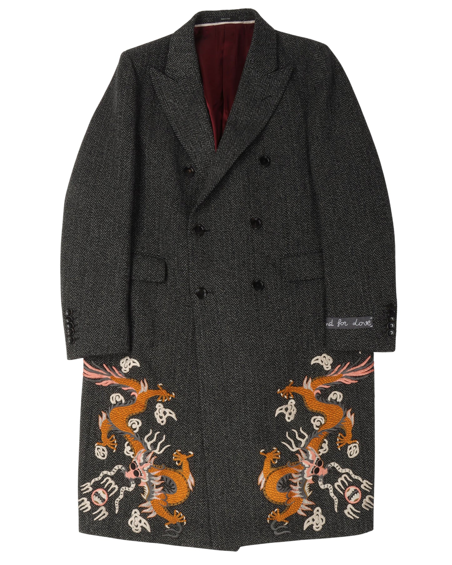 Embroidered Wool Coat