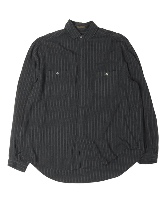 Y's For Men Double Pocket Striped Shirt