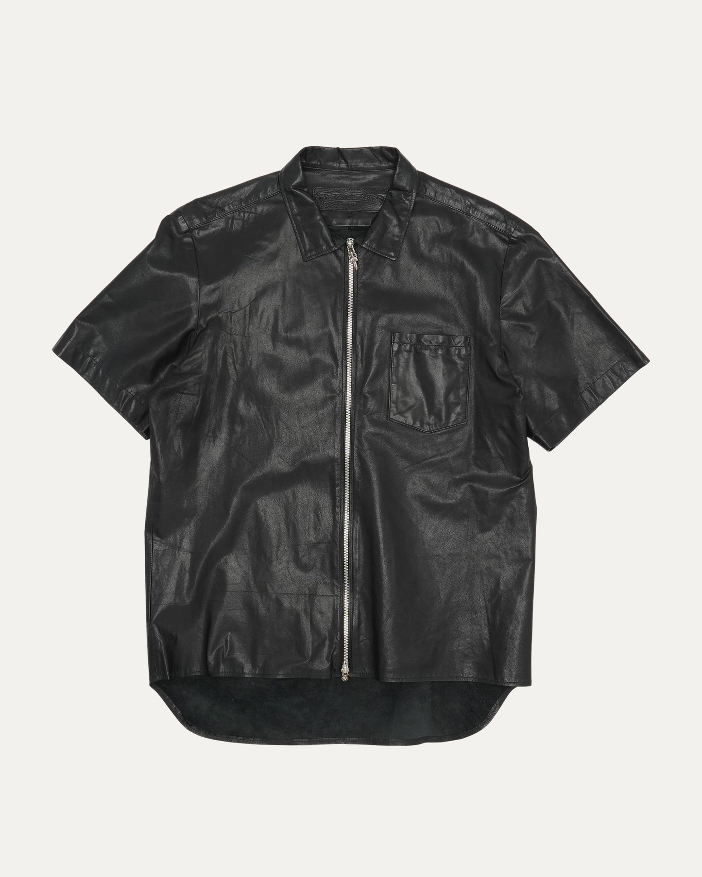 Short Sleeve Leather Shirt