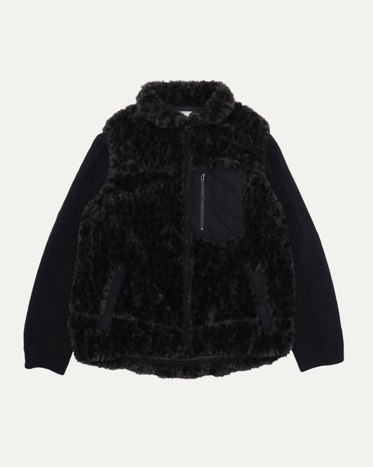 Fleece and Corduroy Layered Jacket