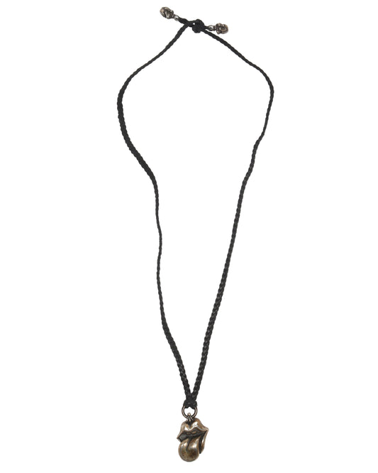 Rolling Stones Pendant with Leather Necklace