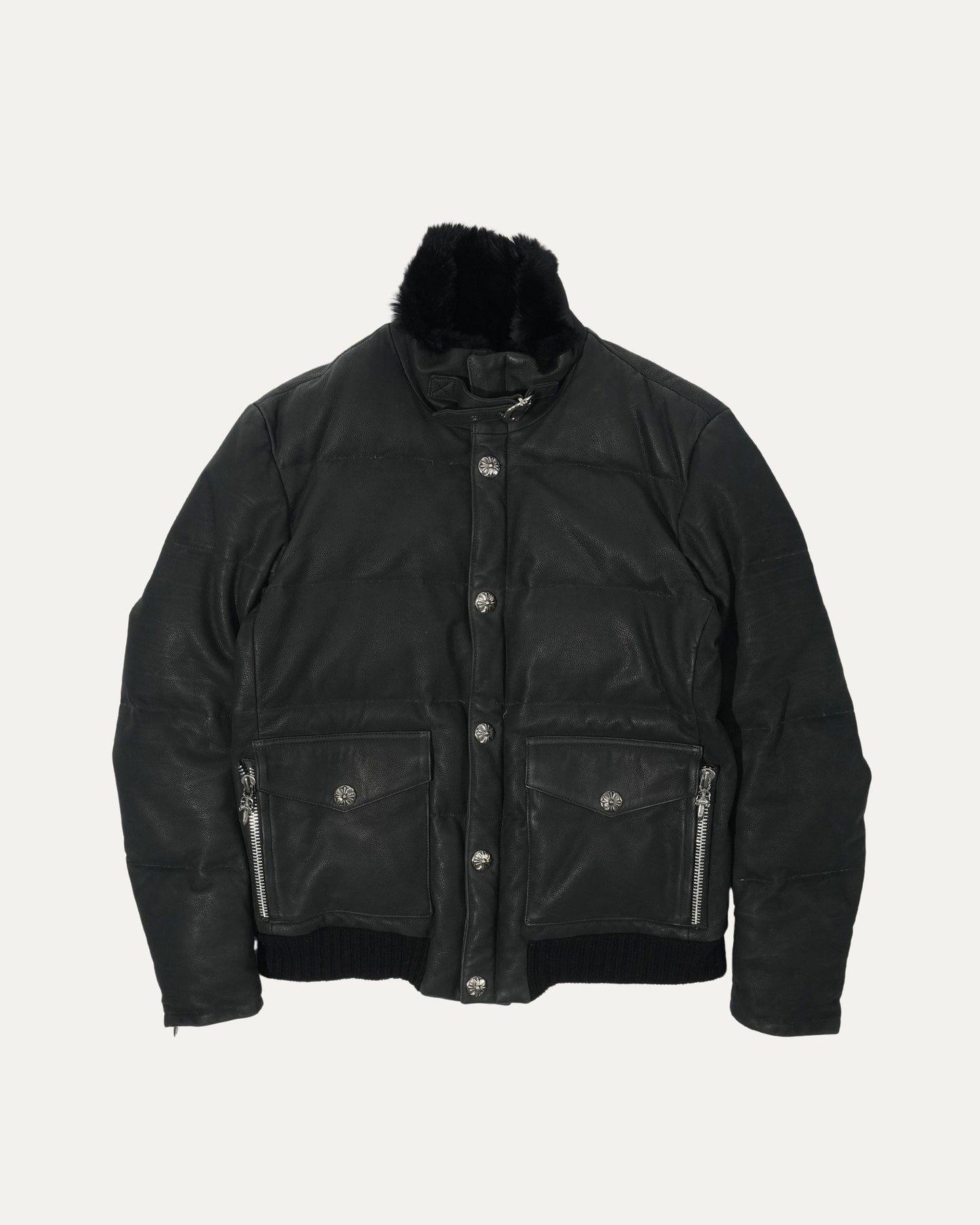 Leather Puffer Jacket