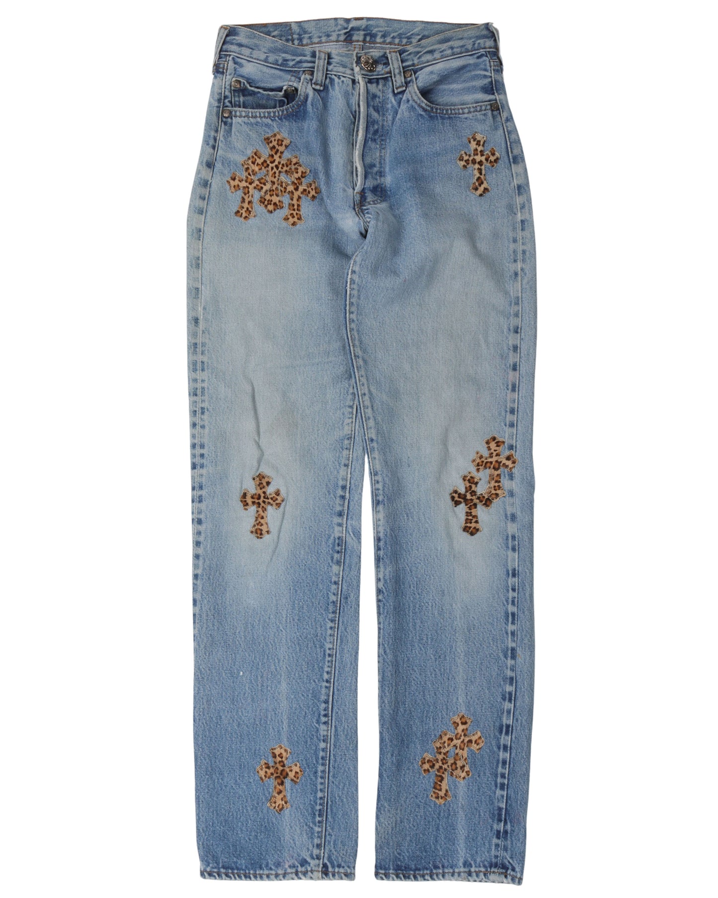 Leopard Cross Patch Jeans