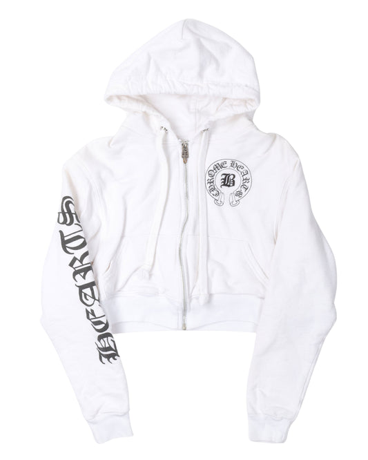 Bella Hadid Cropped Horseshoe Logo Hoodie