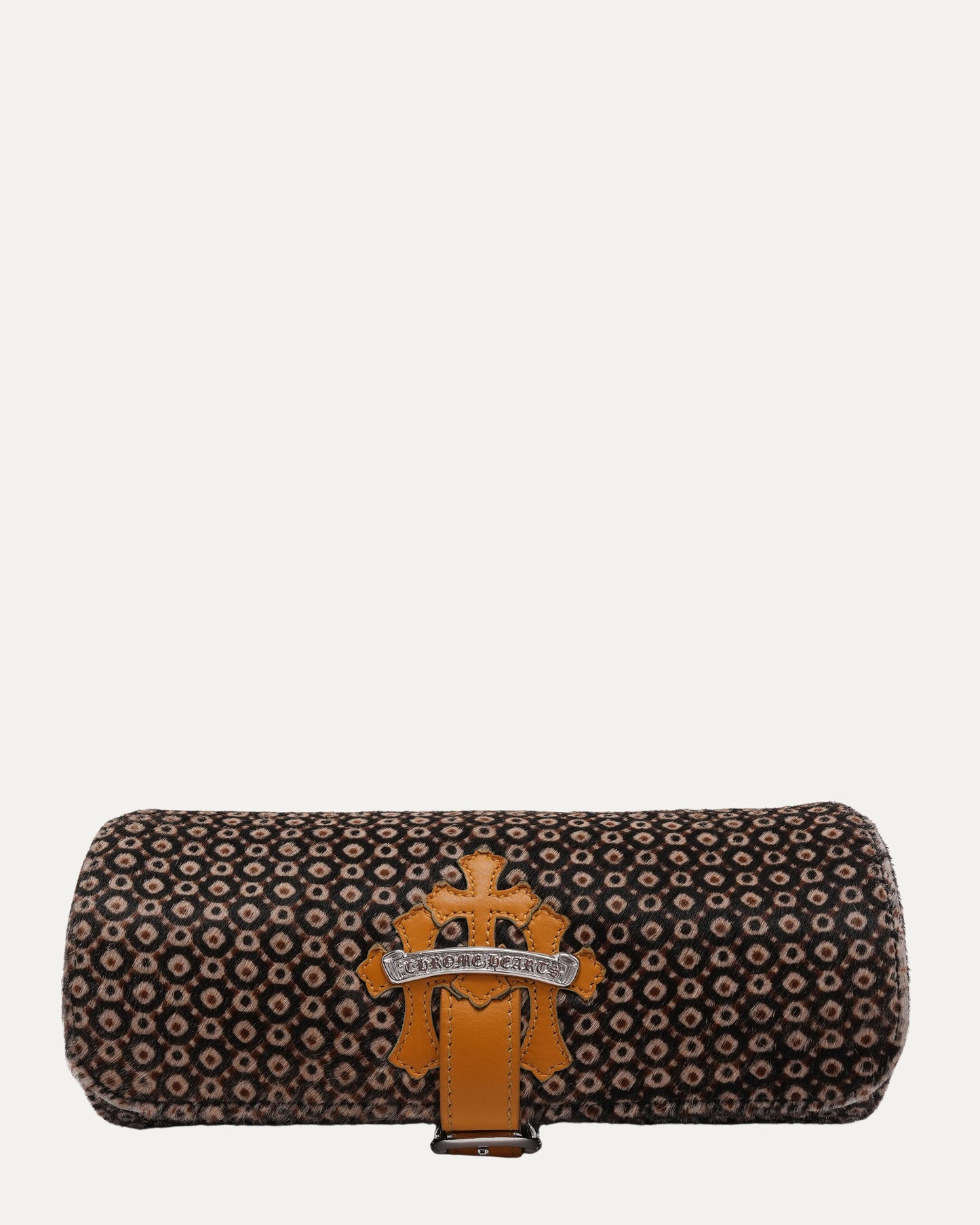 Leather & Peacock Ponyhair Watch Roll