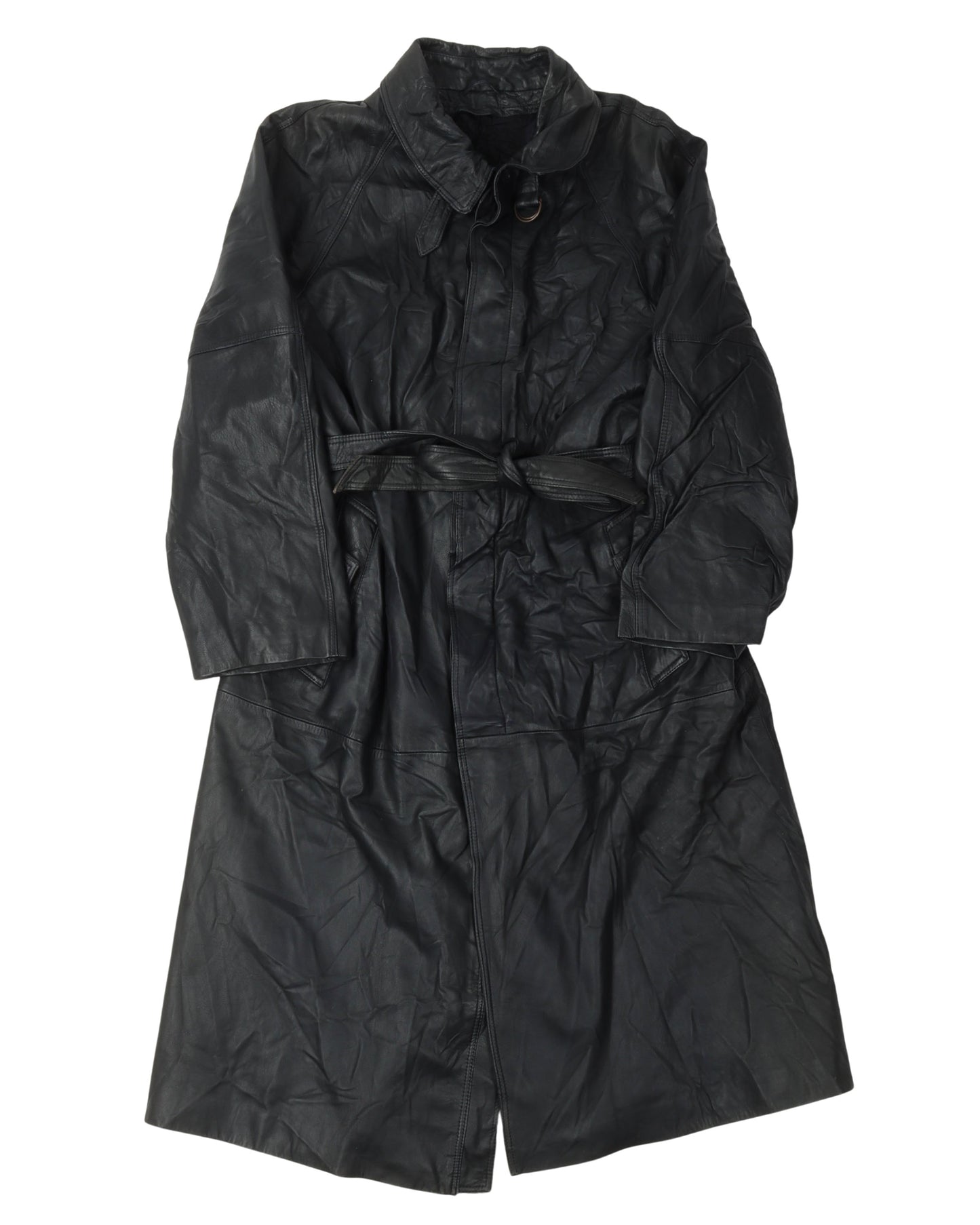 Leder Atelier Belted Leather Trench Coat