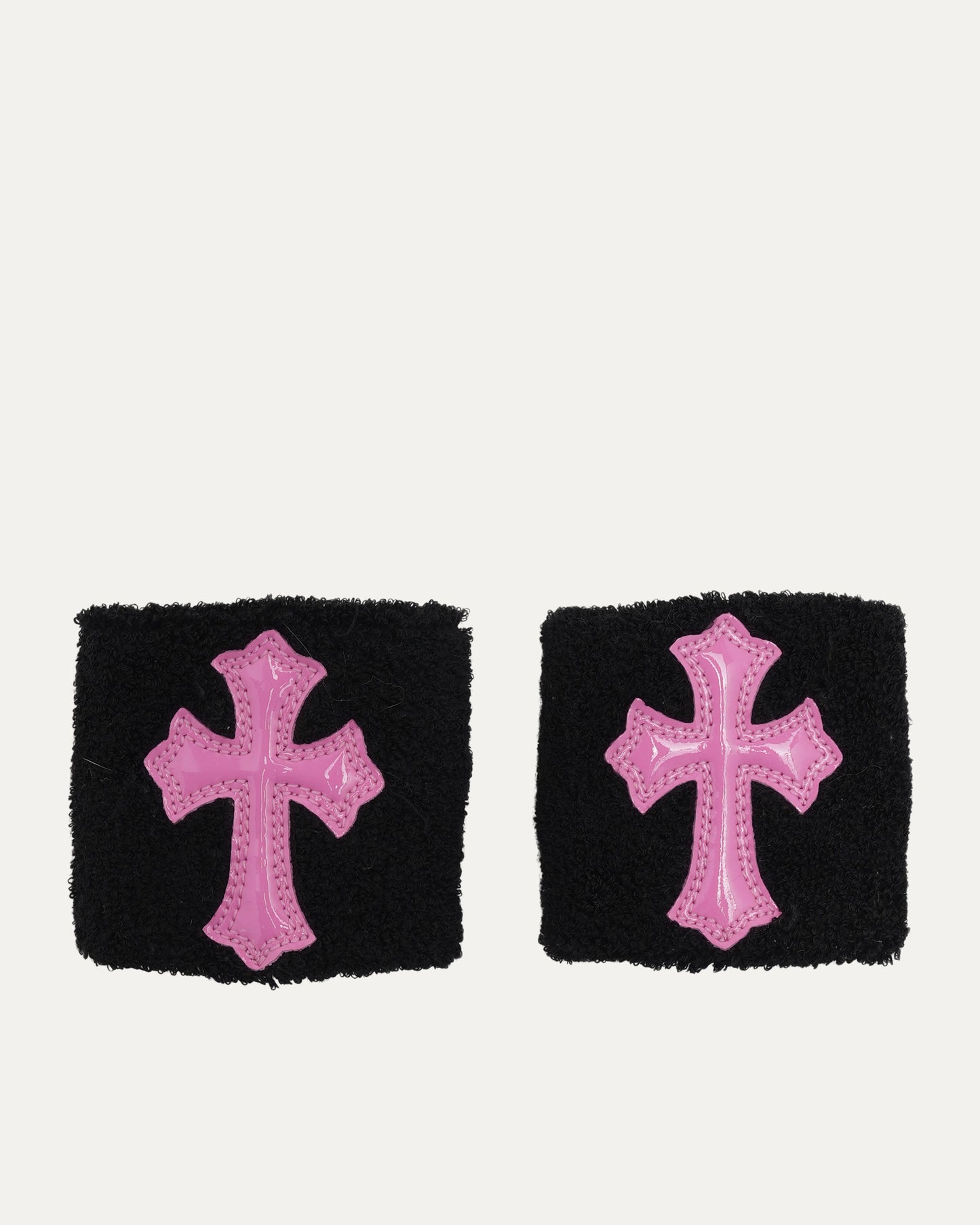 Patent Leather Cross Patch Sweatbands