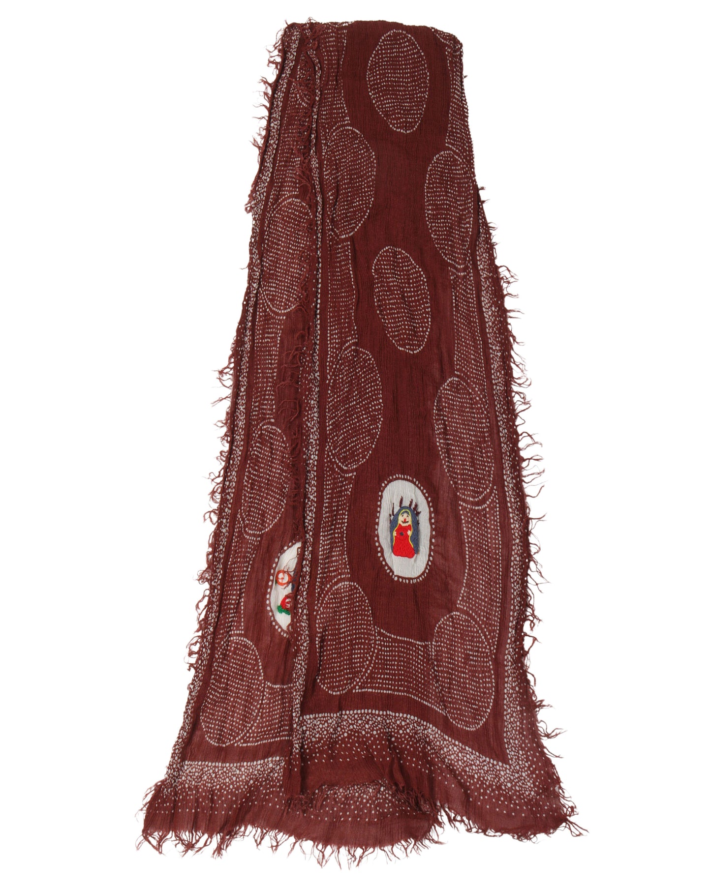 Virgin Mary Yarn Applique Scarf