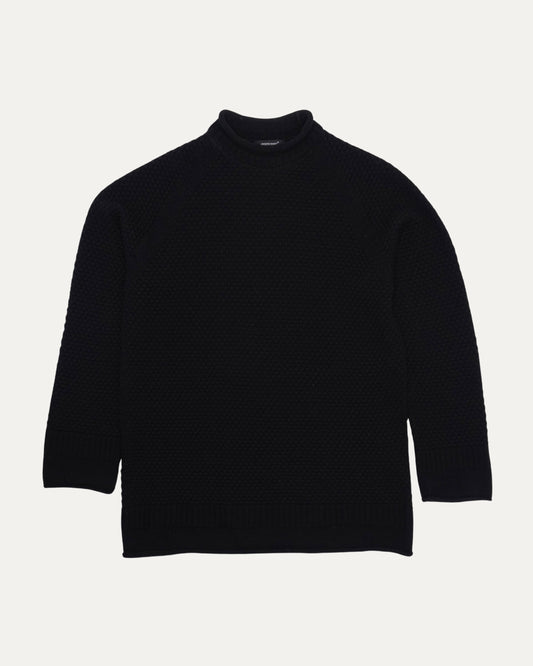 Waffle Knit Mock Neck Sweater