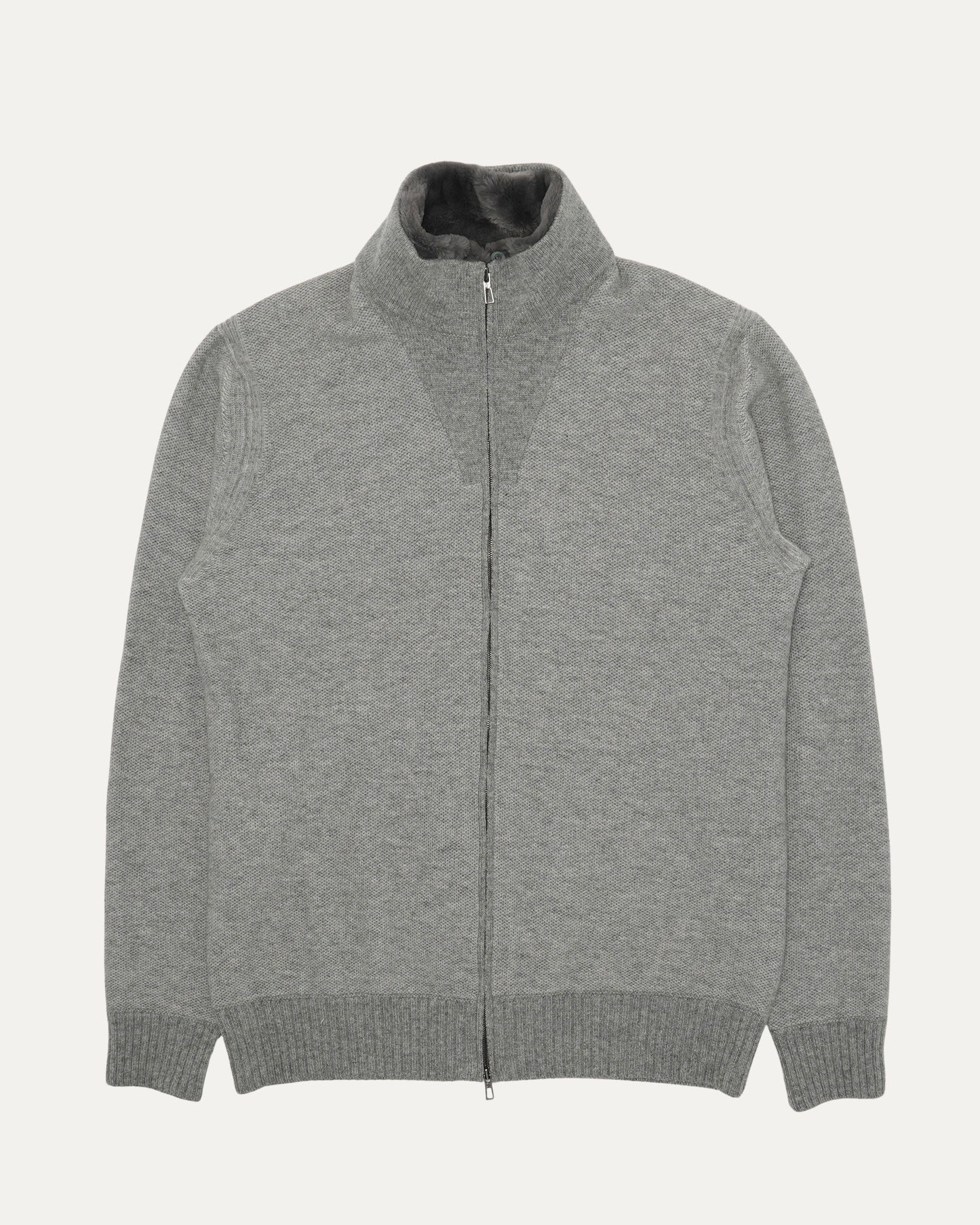 Shearling Zip Up Sweater