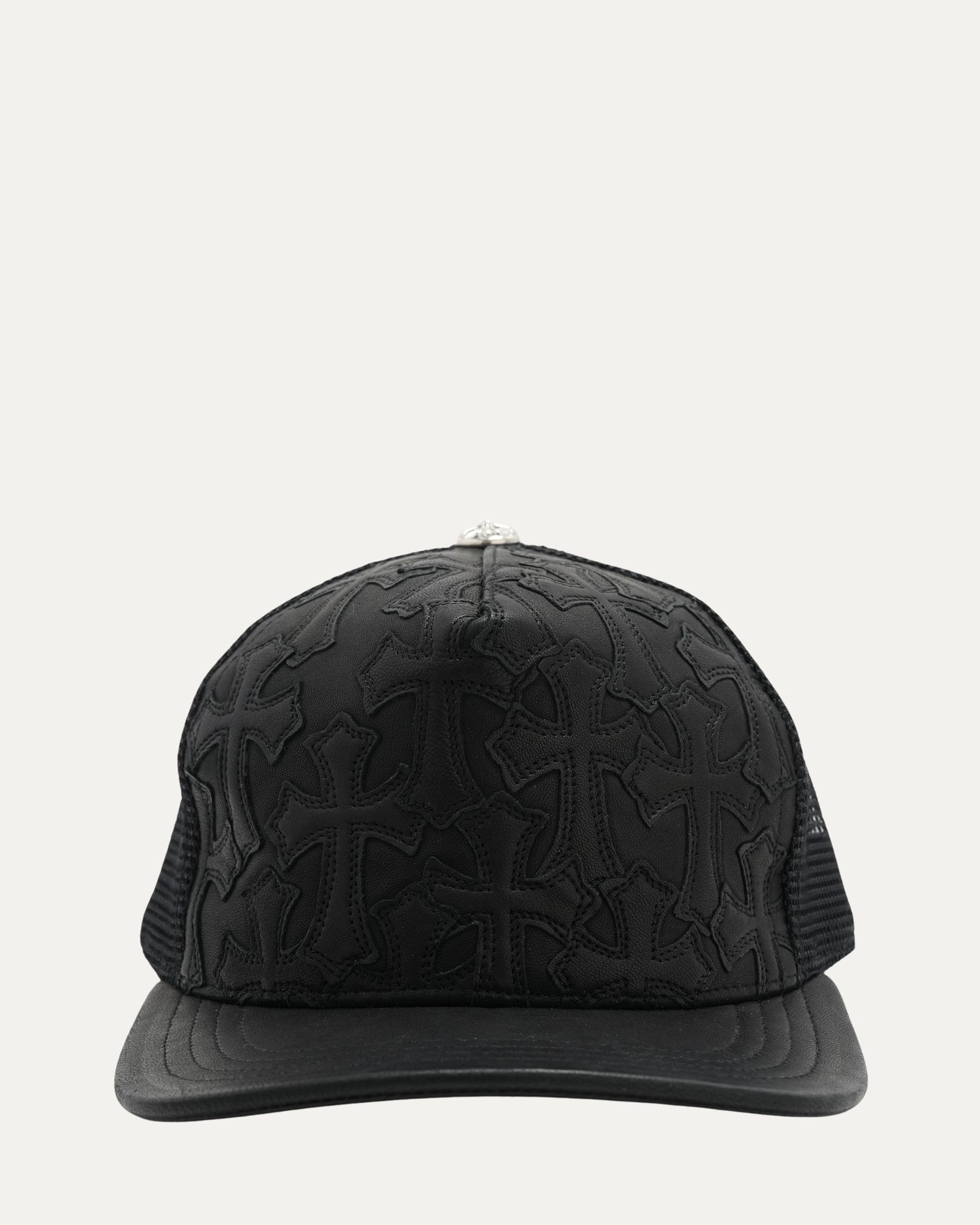 Leather Cross Patch Trucker Hat