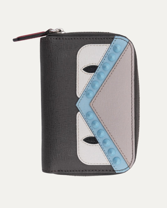 Vitello Elite Monster Eyes Studded Zip Wallet