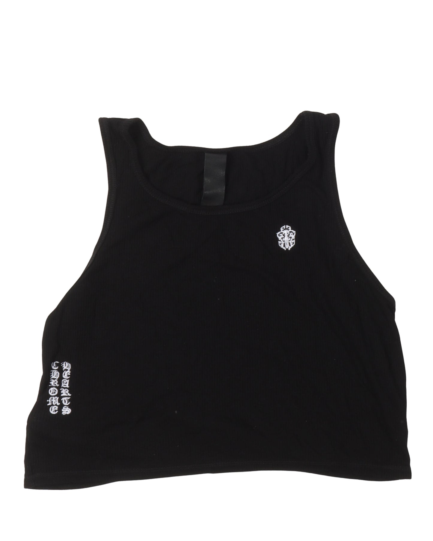 Cropped Eyechart & Dagger Logo Tank Top