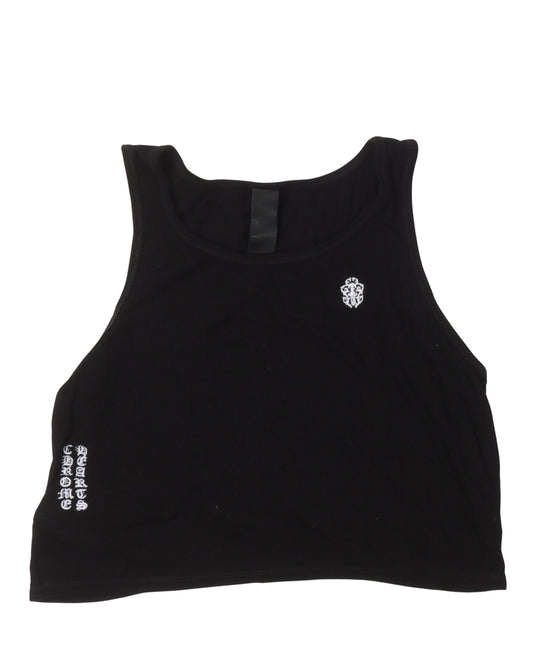 Cropped Eyechart & Dagger Logo Tank Top