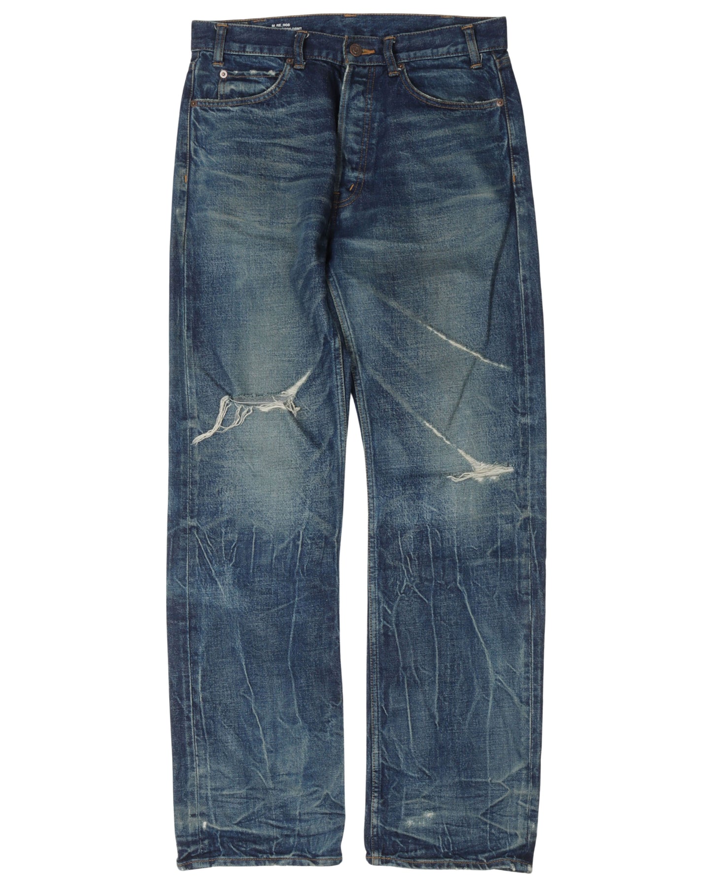 Distressed Moonwash Skater Jeans