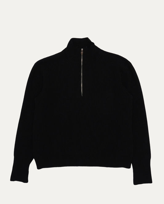 Cashmere Cross Patch Quarter Zip Sweater