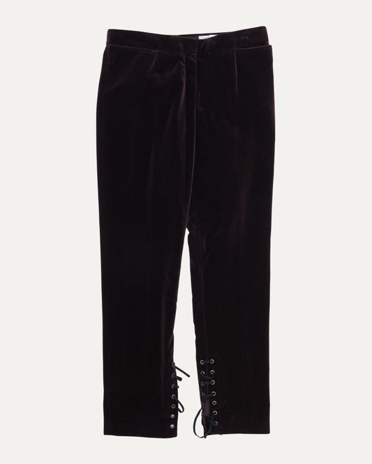 Velour Ankle Lace Up Pants