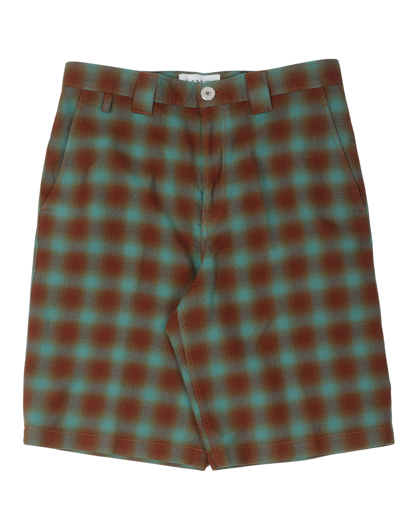 Wool Blurry Plaid Shorts