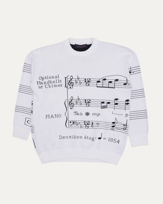 Japan Exclusive Music Note Intarsia Knit Sweater