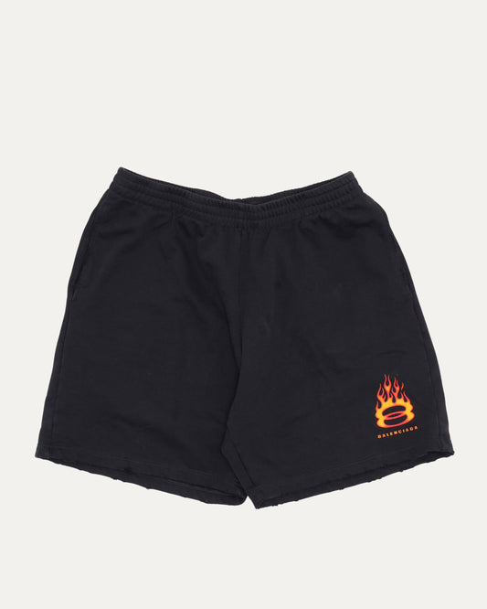Flaming Unity Distressed Sweat Shorts