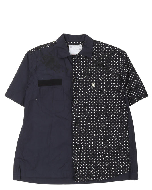 Split Polka Dot Button Shirt