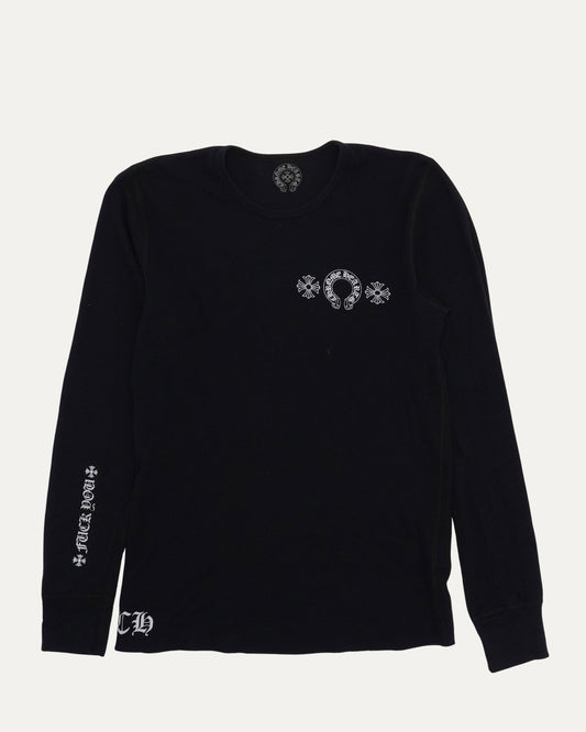 Horseshoe Embroidered Thermal Long Sleeve T-Shirt