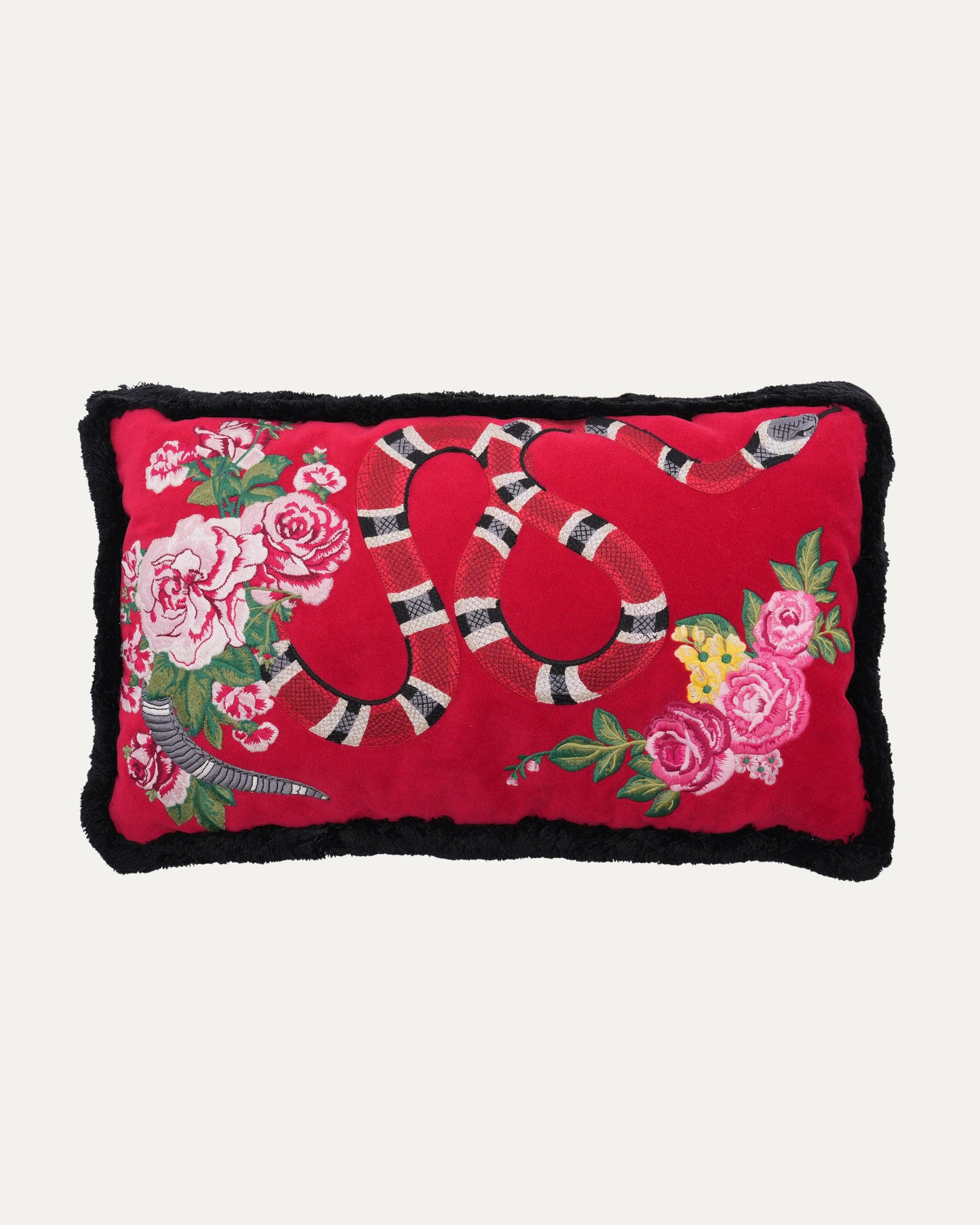 Embroidered Snake Pillow