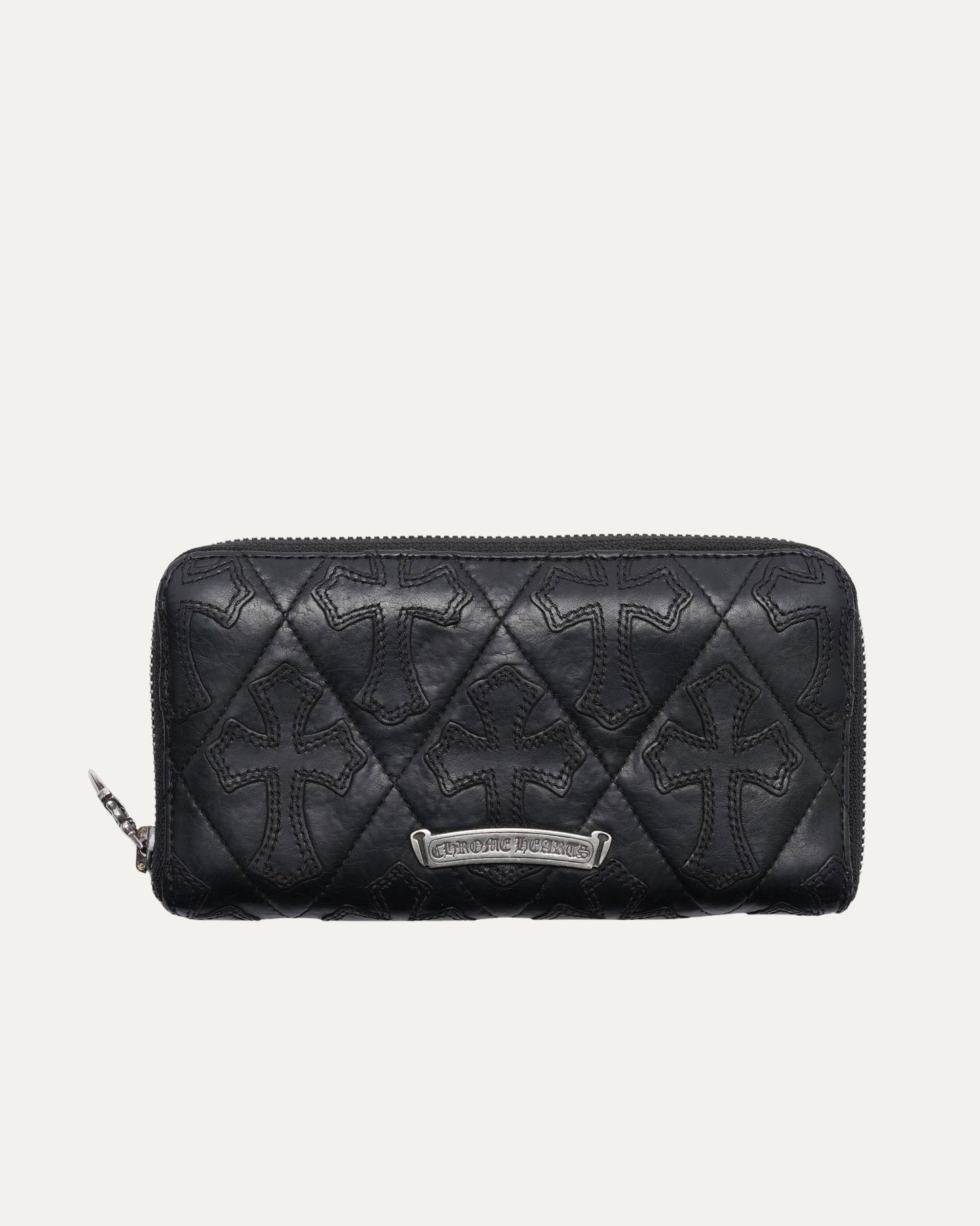 Quilted Cross Patch Full-Zip Wallet