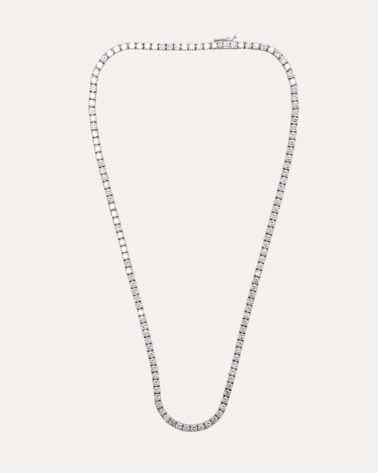 Invisible Setting Natural Diamond Tennis Chain Necklace