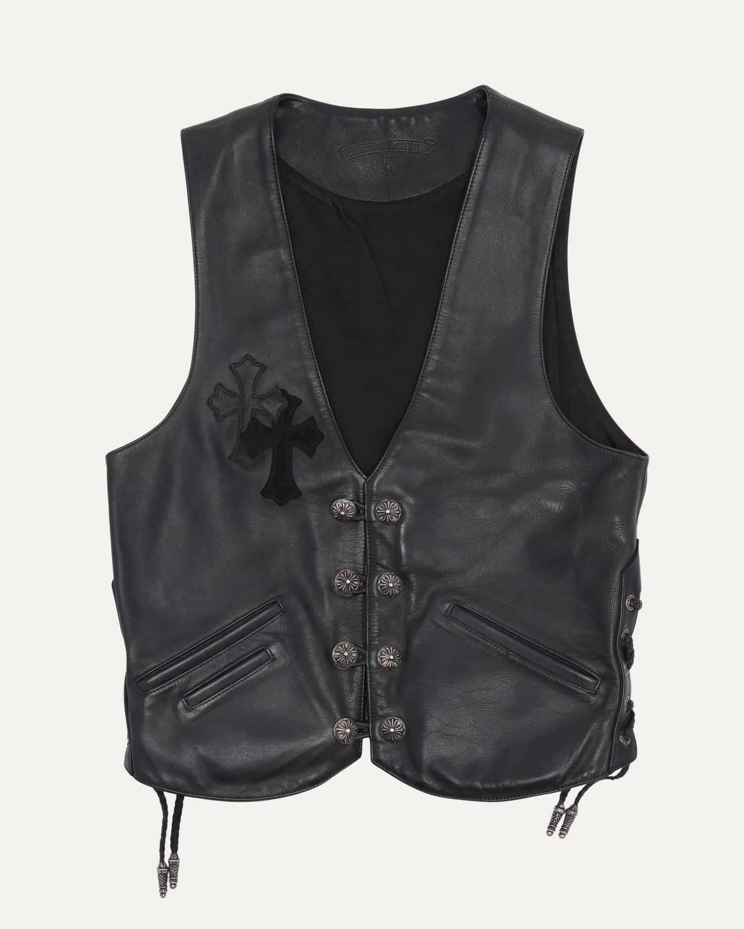 Cross Patch Leather Vest
