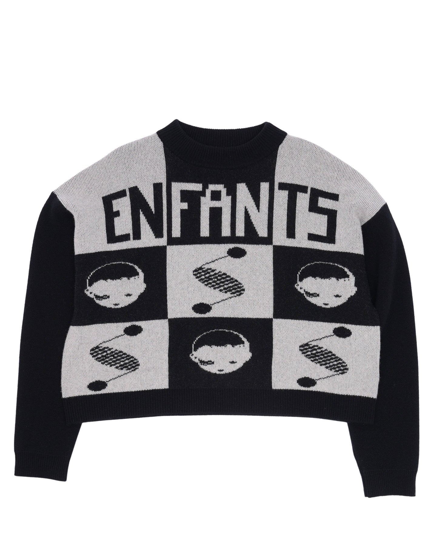 Wool-Cashmere Blend Check Sweater