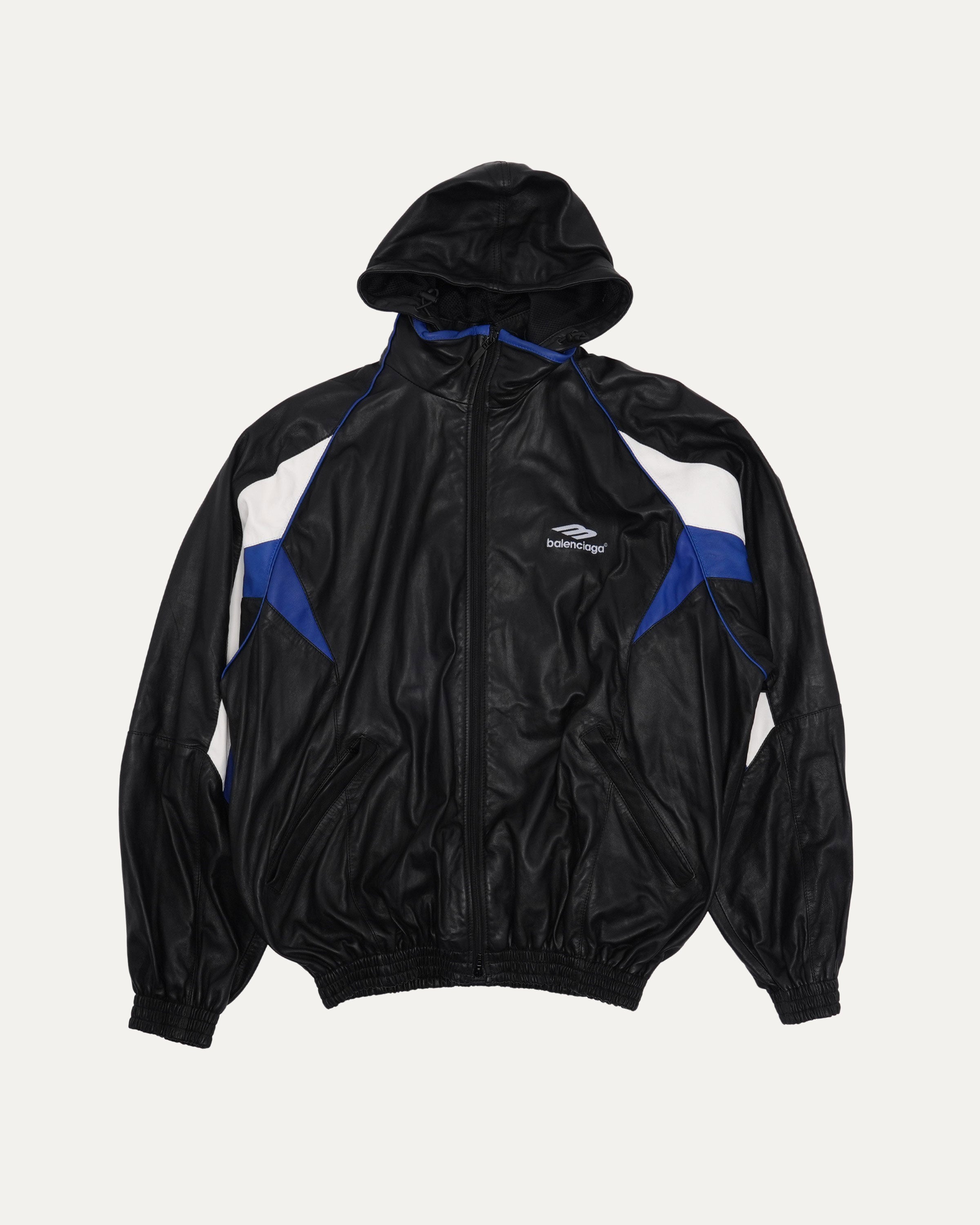 Balenciaga Leather 3B Hooded Track Jacket – Justin Reed