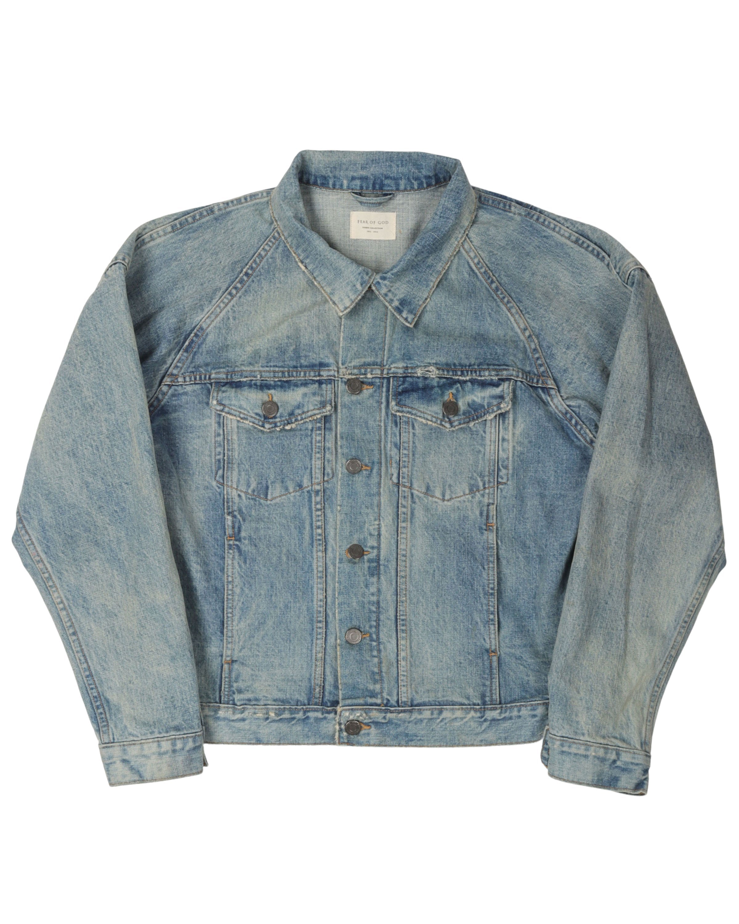 Fear of god on sale denim trucker jacket