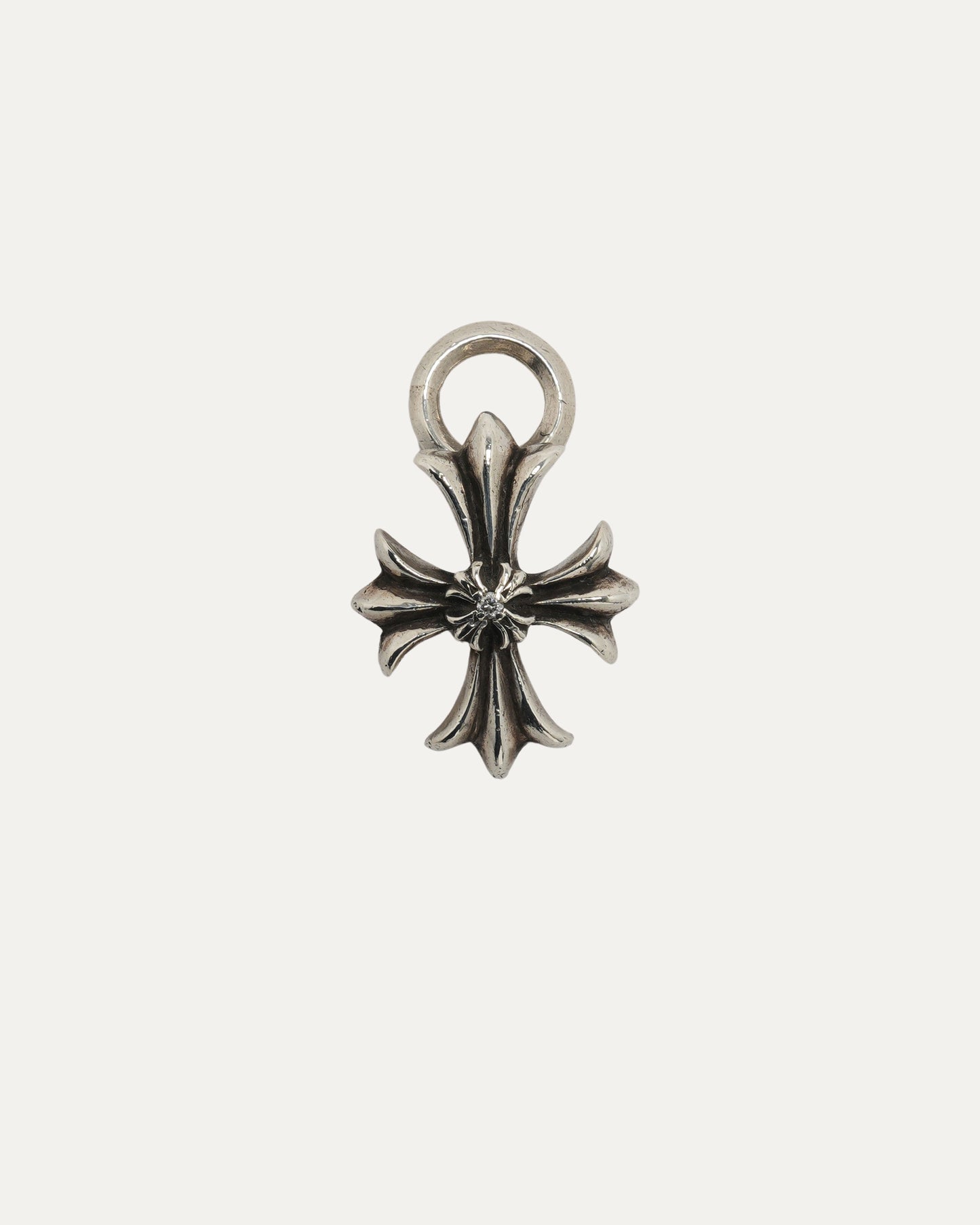 Double CH Plus Cross Diamond Pendant on B Ring