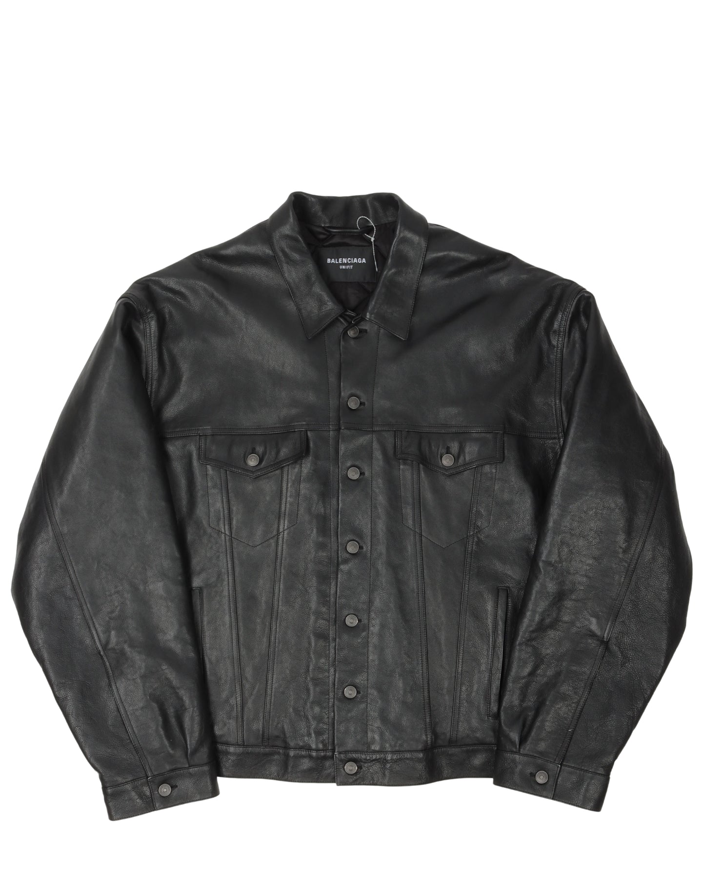 Oversized Padded Leather Jacket