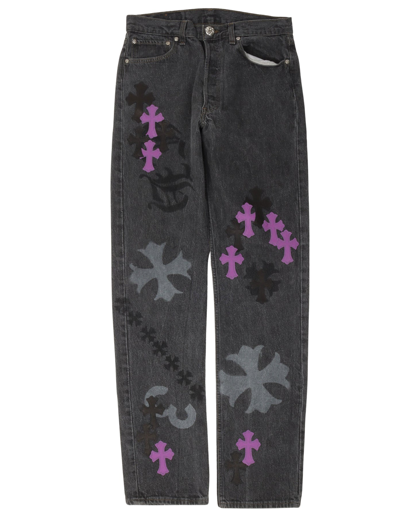 Online Exclusive Cross Patch Stencil Jeans