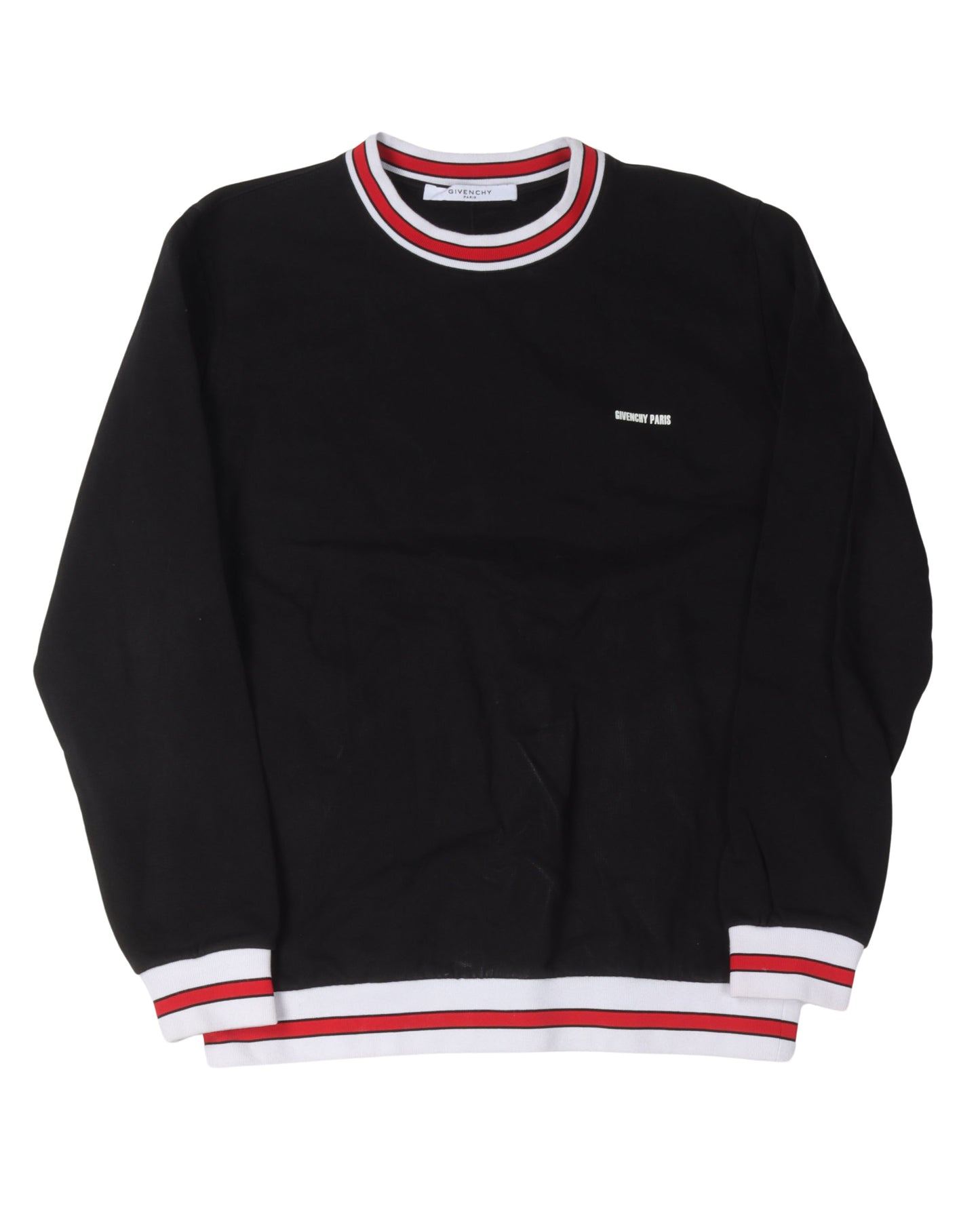 Small Logo Crewneck Sweatshirt with Contrast Ribbing