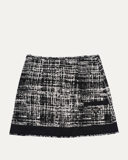 Linen-Blend Tweed Skirt