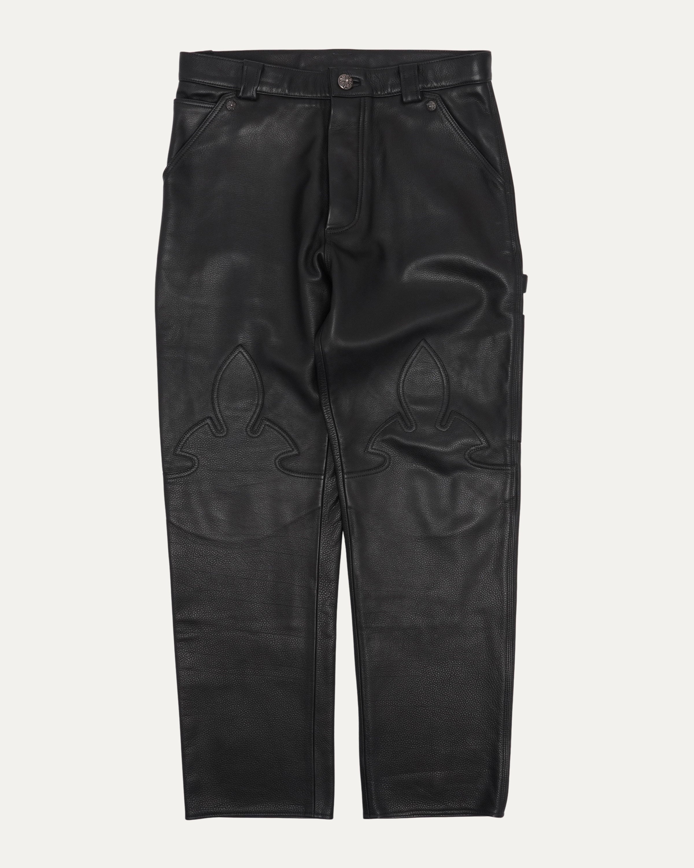 Chrome Hearts Fleur Knee Leather Carpenter Pants – Justin Reed
