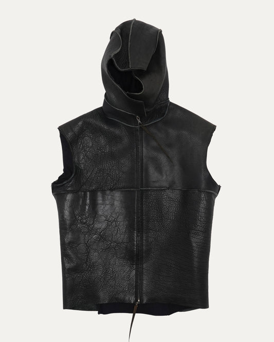 Hooded Leather Vest