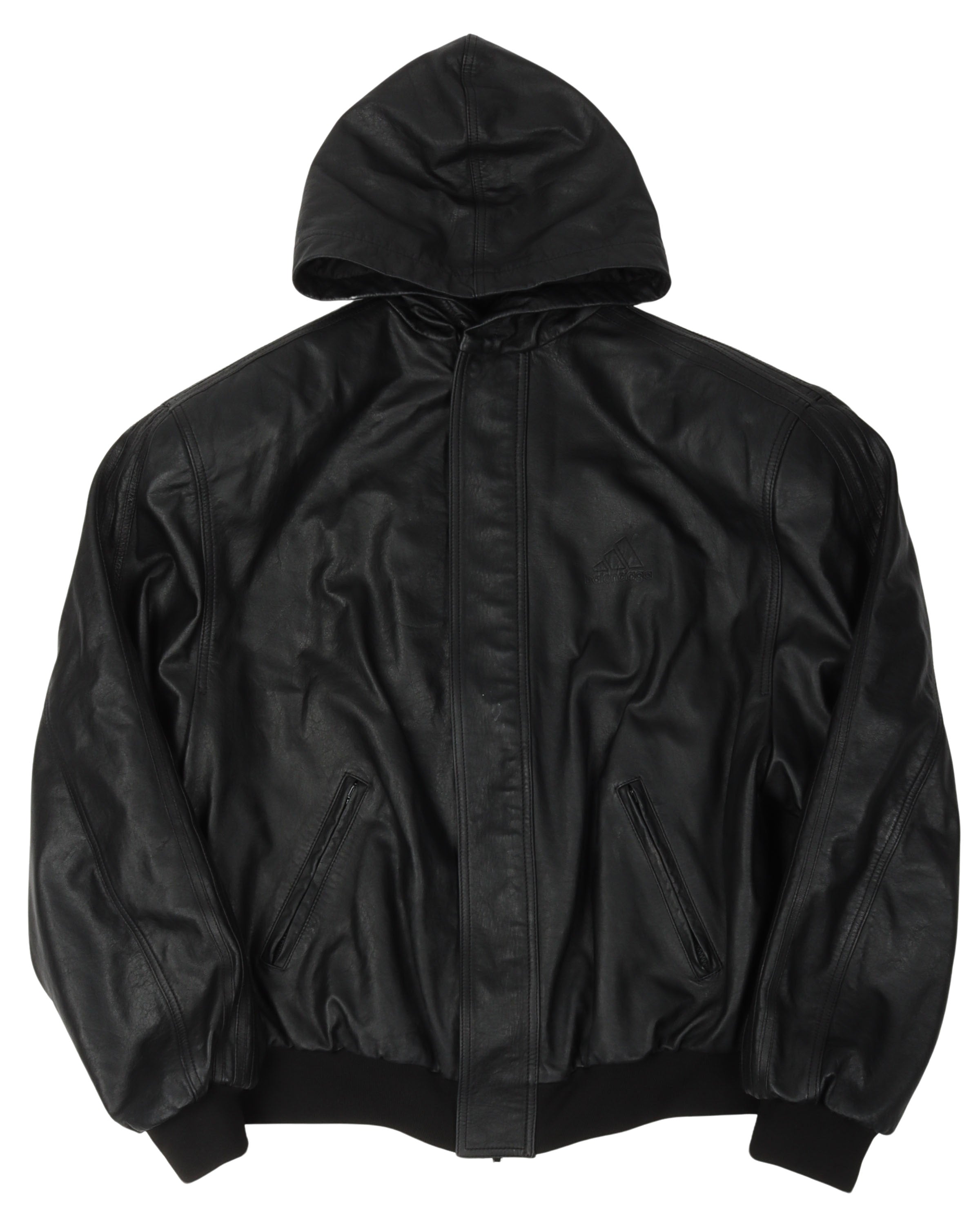 Balenciaga Adidas Leather Hooded Jacket