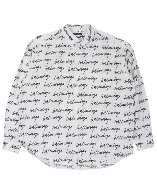 Script Monogram Button Up Shirt