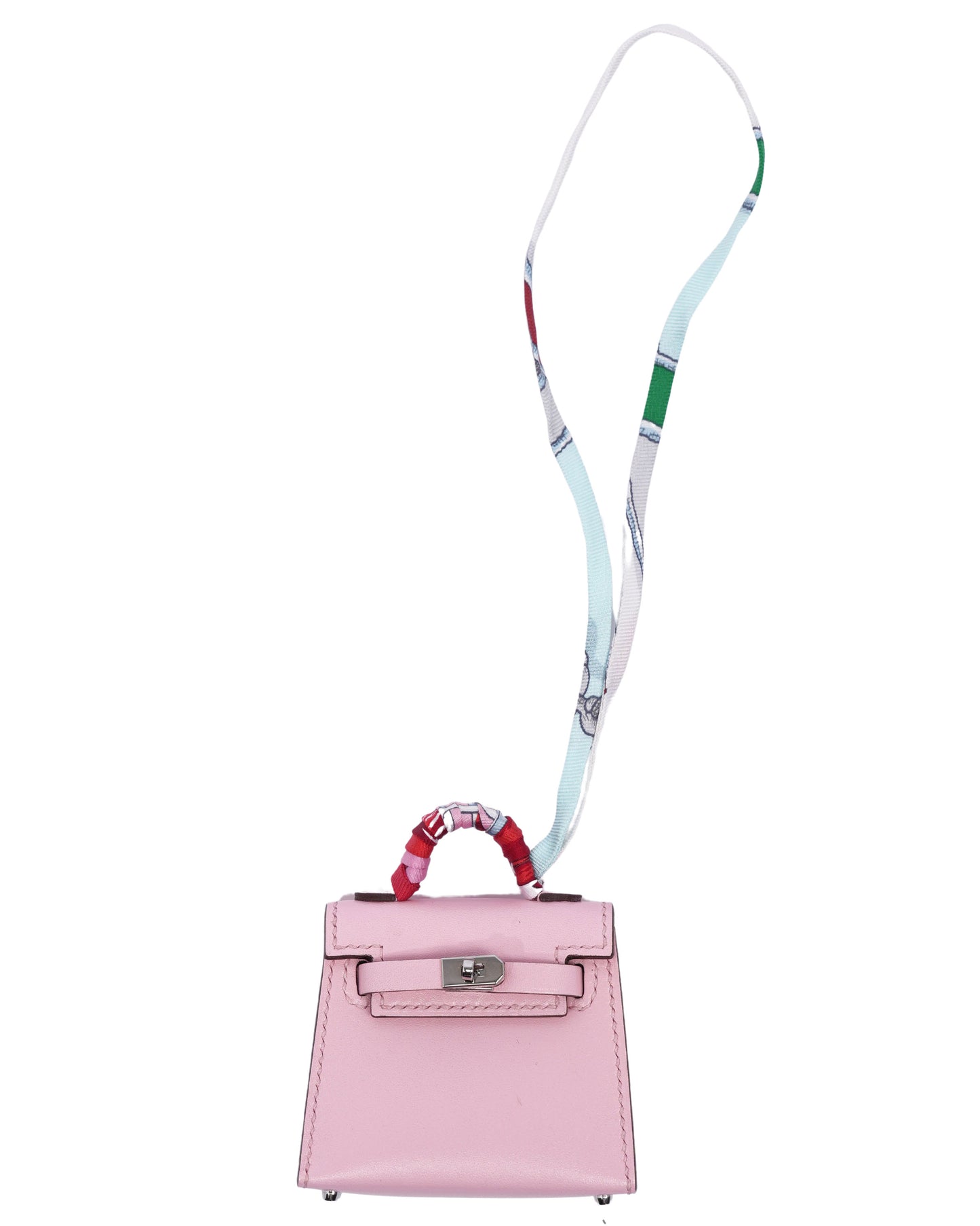 Micro Mini Kelly Twilly Bag Charm Rose Sakura