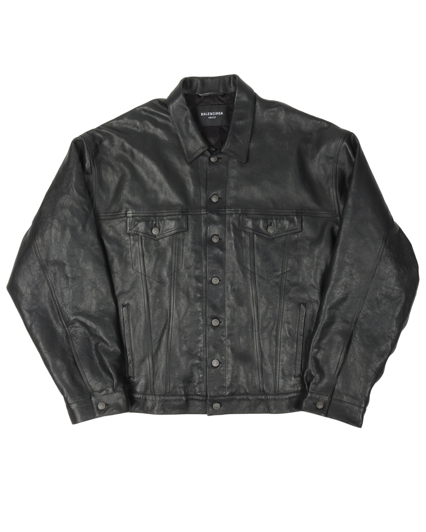 Oversized Leather Trucker Jacket