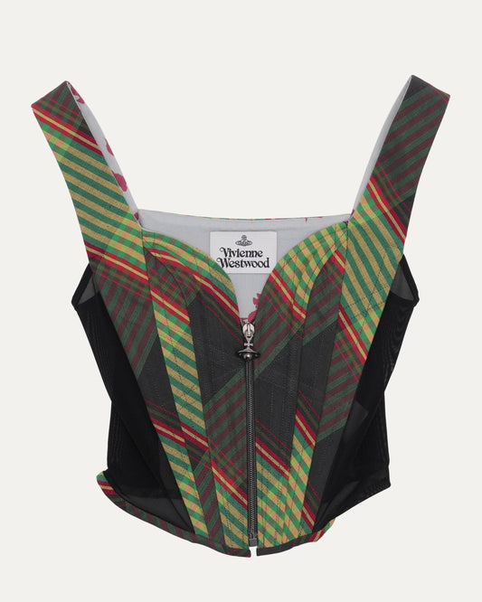 Linen Plaid Corset Top